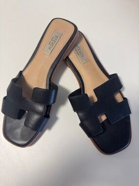 Steven by Steve Madden Black Cutout Slide Sandals